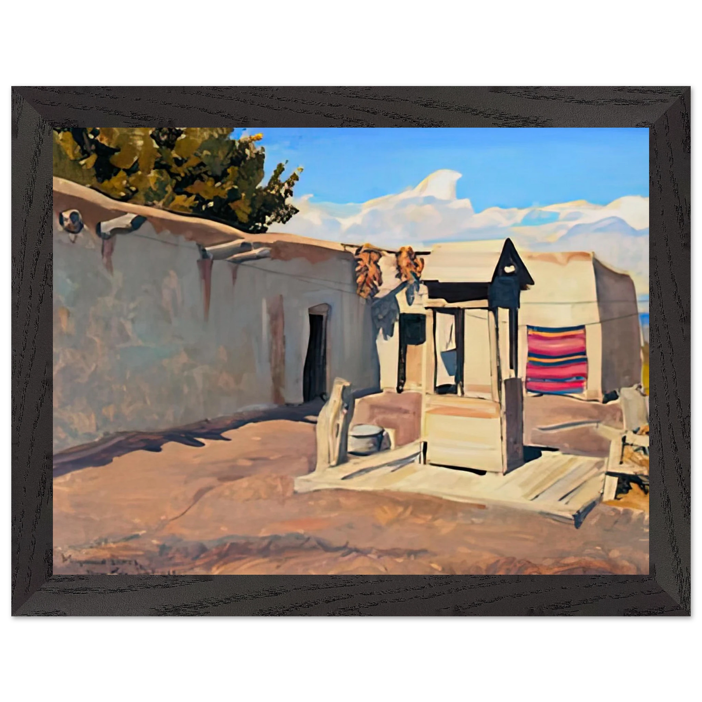 Maynard Dixon - OLD PATIO 1931 Wall art - 70x100 cm / 28x40 inches - Premium Wooden Framed Poster With Fine Art Paper-canvas - Black frame