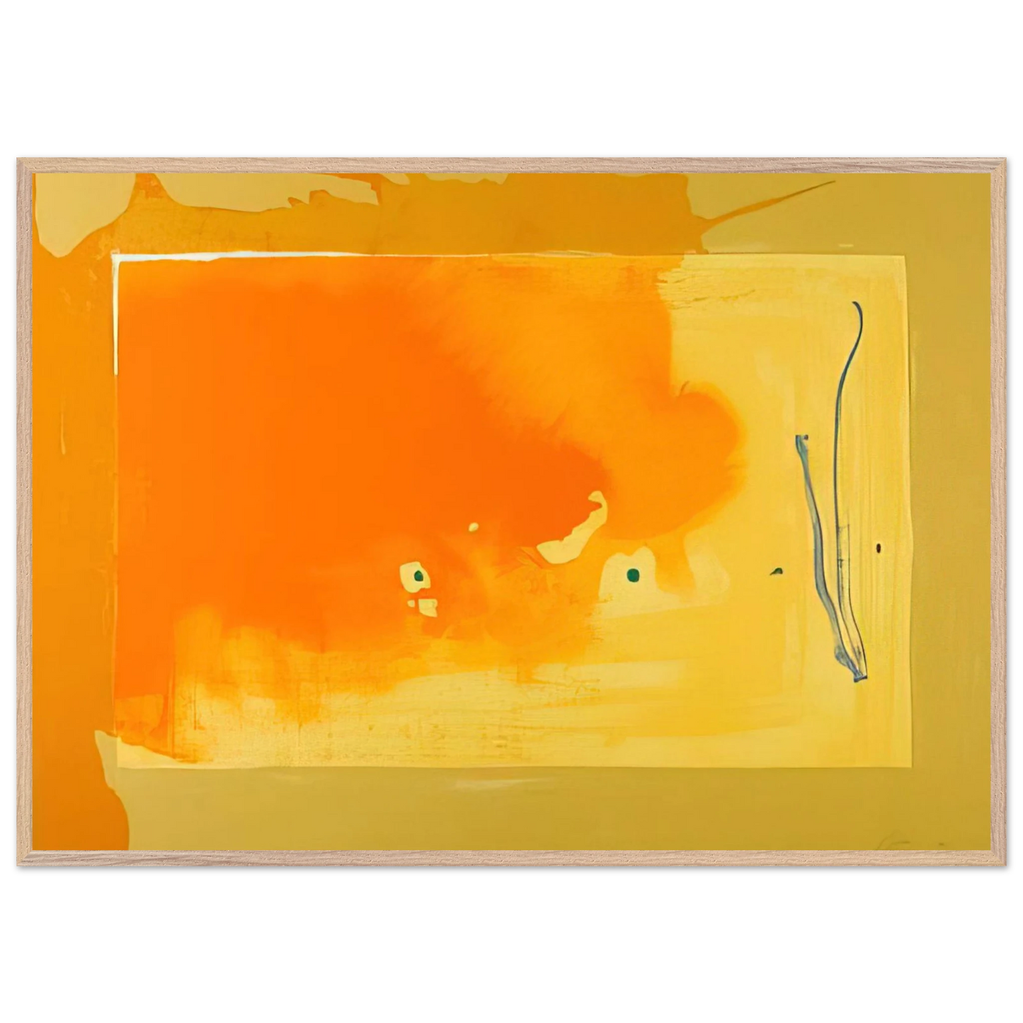 Helen Frankenthaler - Bilbao - 1998 Wall art - 28x43  cm / XL (11x17 inches) - Premium Wooden Framed Poster With Fine Art Paper-canvas - Wood frame