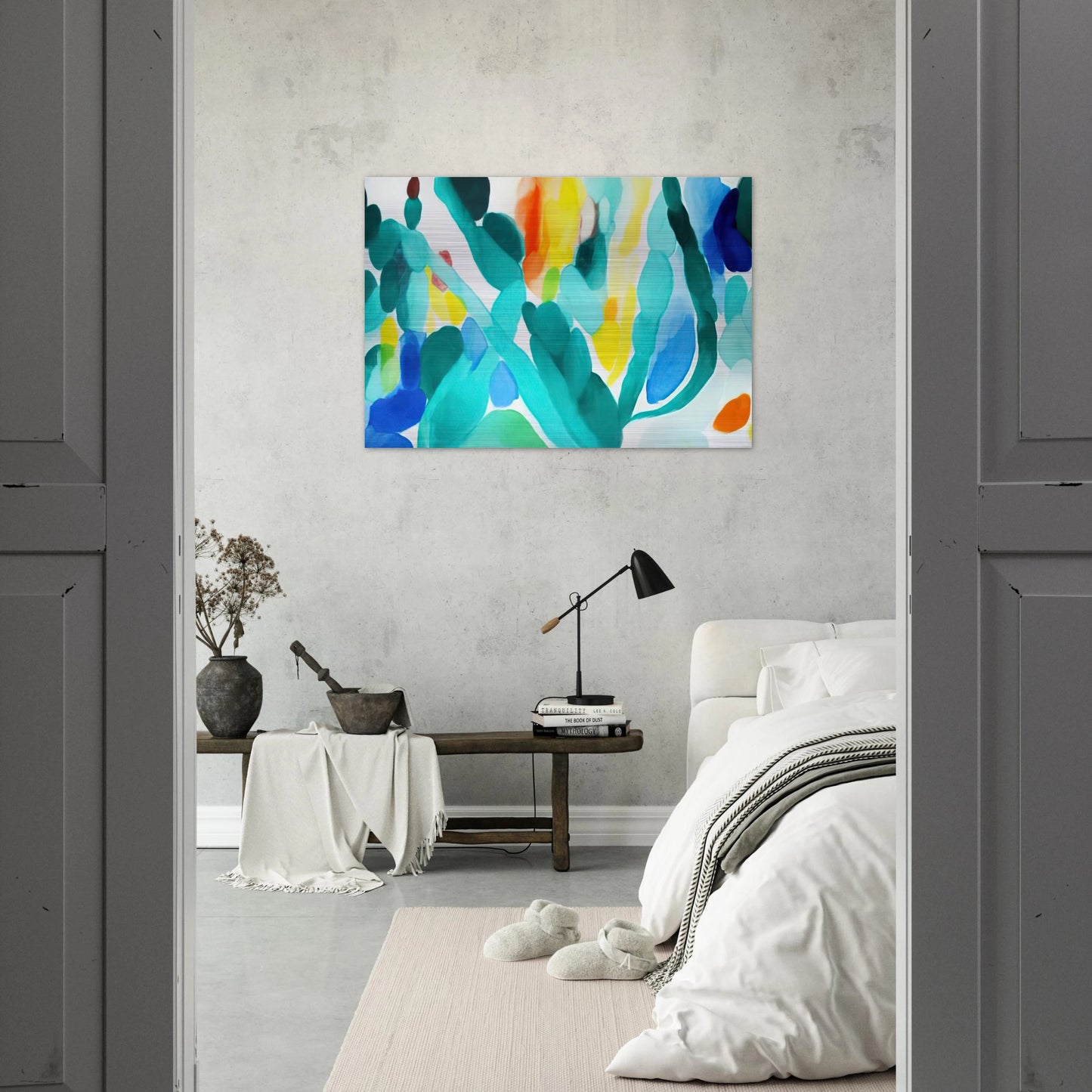 Green Swing - Alice Baber Brushed Aluminum Print - 70x100 cm / 28x40 inches | Alice Baber Aluminum Print | Alice Baber Prints
