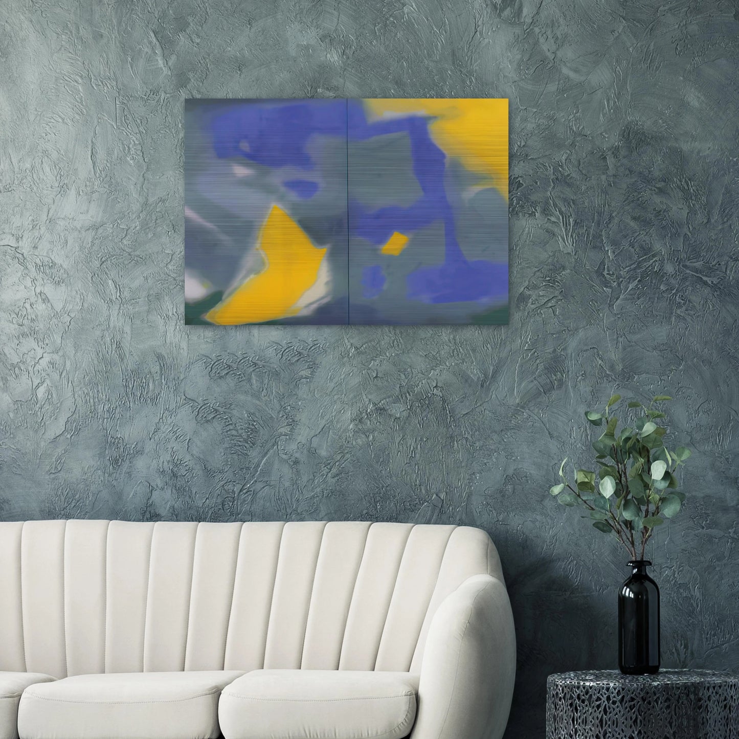 DIPTYCH 1987 - Esteban Vicente Brushed Aluminum Print - 70x100 cm / 28x40 inches | Esteban Vicente Aluminum Print | Esteban Vicente Prints