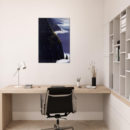 Gray Big Sur - Eyvind Earle Brushed Aluminum Print - 70x100 cm / 28x40 inches | Eyvind Earle Aluminum Print | Eyvind Earle Prints