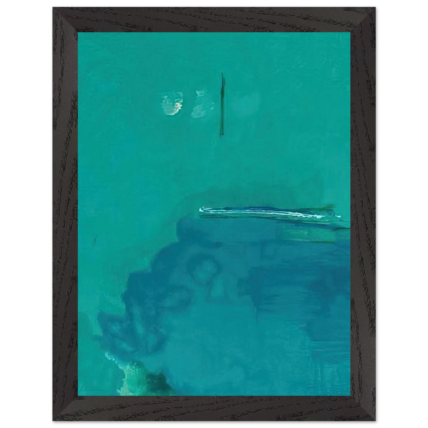 Helen Frankenthaler - Contentment Island - 2004 Wall art - 27x35 cm / 11x14 inches - Premium Wooden Framed Poster With Fine Art Paper-canvas - Black frame