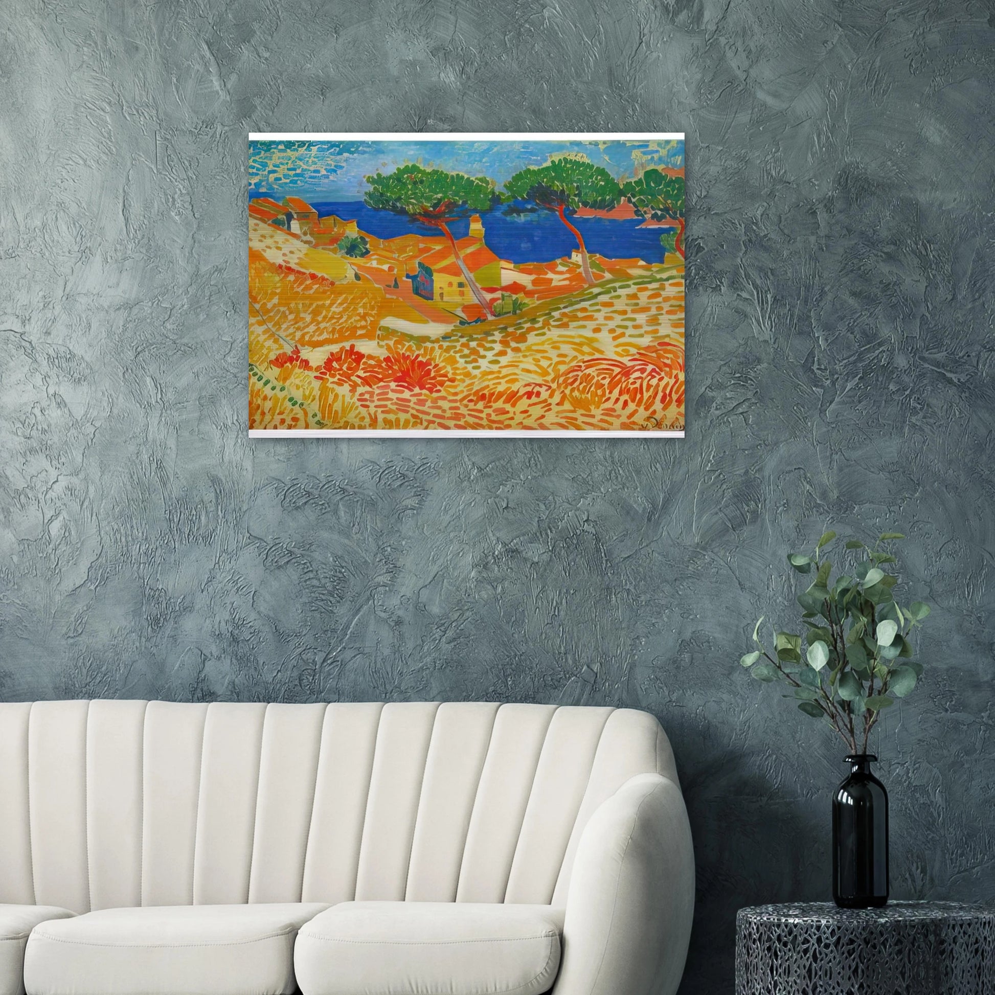 VIEW OF COLLIOURE 1905 - Andre Derain Brushed Aluminum Print - 70x100 cm / 28x40 inches | Andre Derain Aluminum Print | Andre Derain Prints