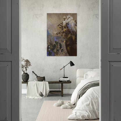 FLOWERS IN A BLACK VASE - Odilon Redon Brushed Aluminum Print - 70x100 cm / 28x40 inches | Odilon Redon Aluminum Print | Odilon Redon Prints