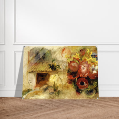 Small House, Buttercups and Diverse Flowers study - Pierre-Auguste Renoir Acrylic Print - 70x100 cm / 28x40″ inches