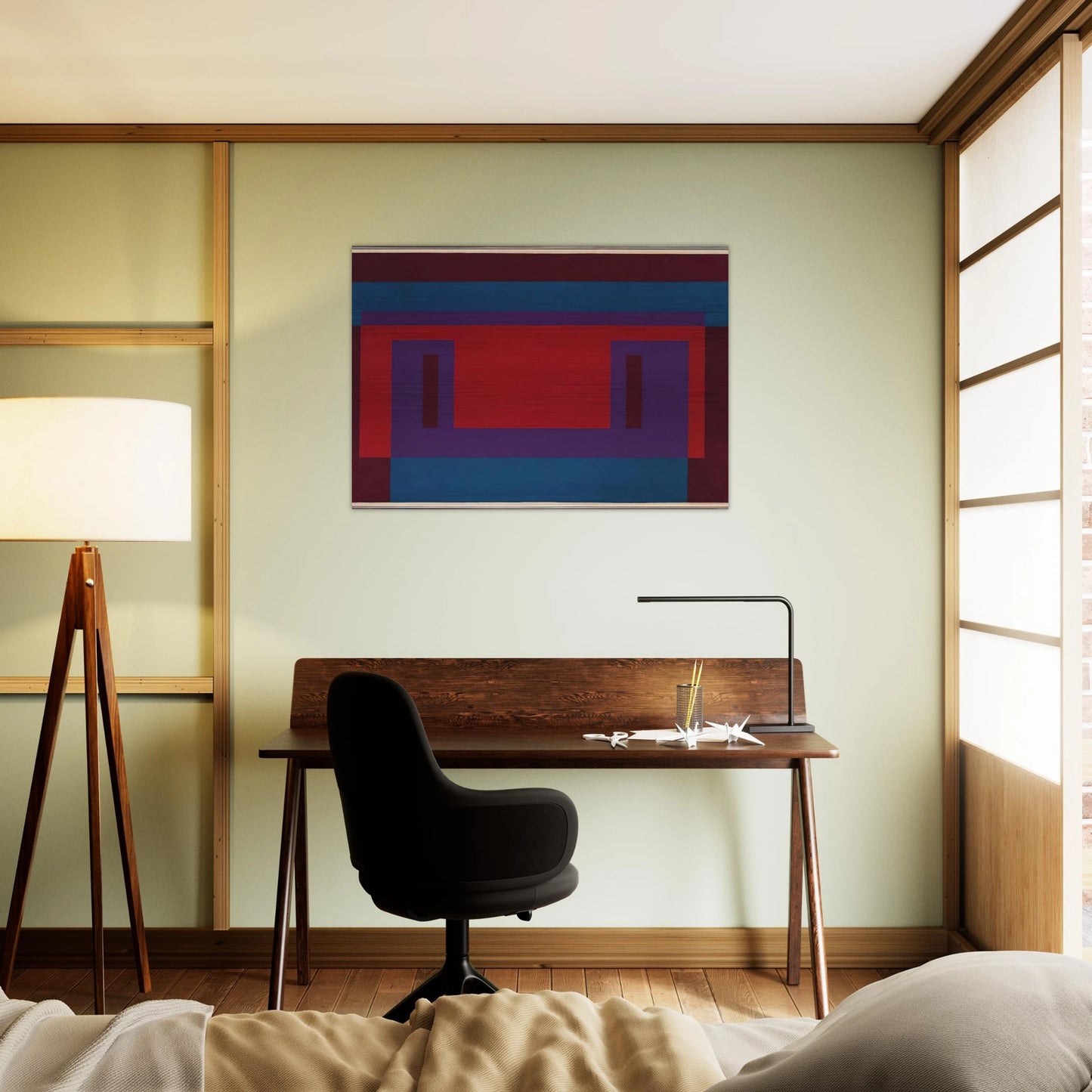 RED WALL 1956 - Josef Albers Brushed Aluminum Print - 70x100 cm / 28x40 inches | Josef Albers Aluminum Print | Josef Albers Prints