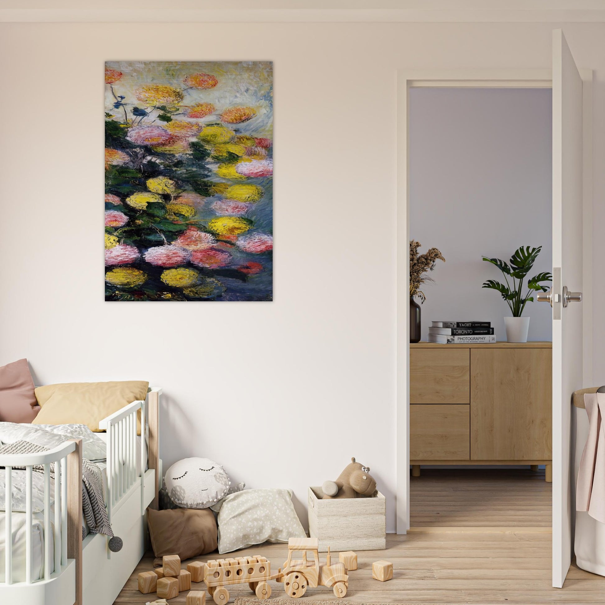 Dahlias 2 - claude monet Brushed Aluminum Print - 70x100 cm / 28x40 inches | claude monet Aluminum Print | claude monet Prints