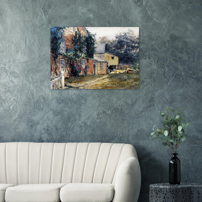 Old House, Nantucket - Childe Hassam Brushed Aluminum Print - 70x100 cm / 28x40 inches | Childe Hassam Aluminum Print | Childe Hassam Prints