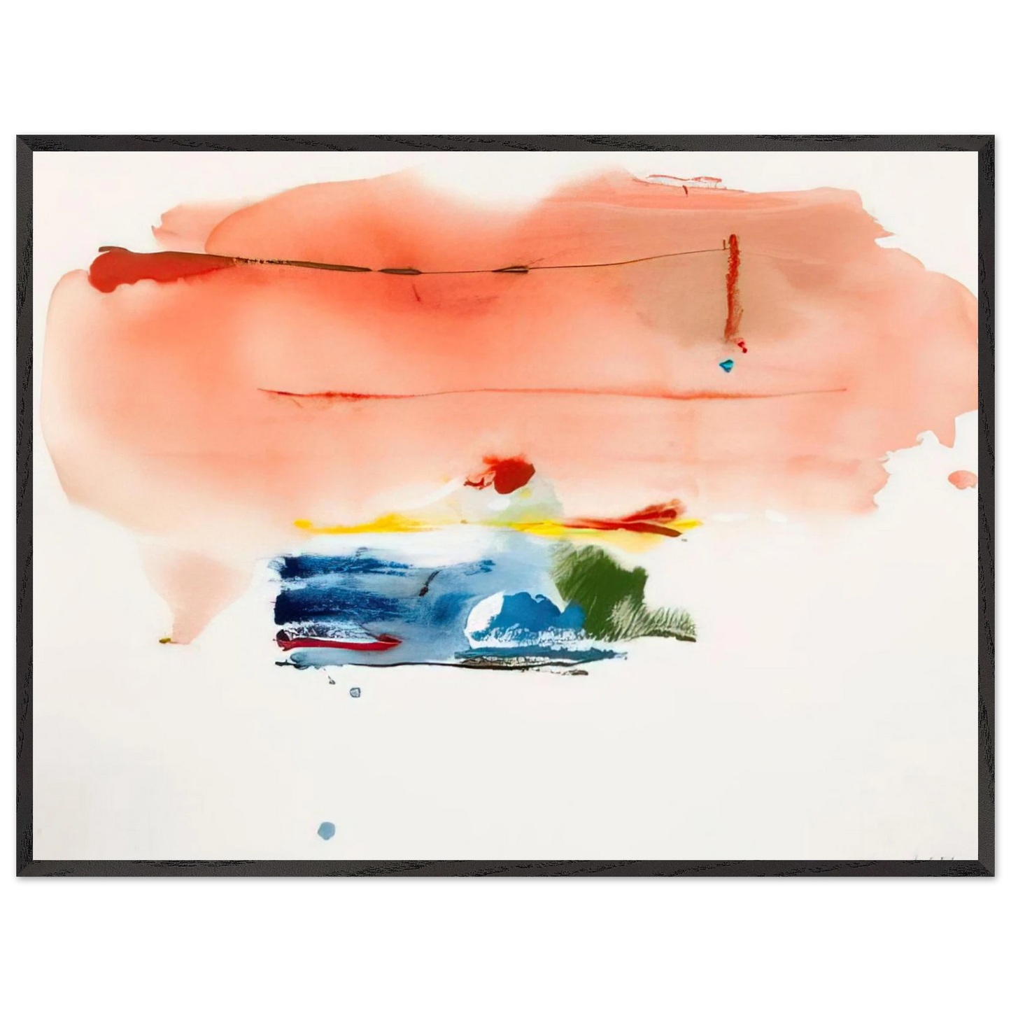 Helen Frankenthaler - Santa Fe II - 1986 Wall art - 30x40 cm / 12x16 inches - Premium Wooden Framed Poster With Fine Art Paper-canvas - Black frame