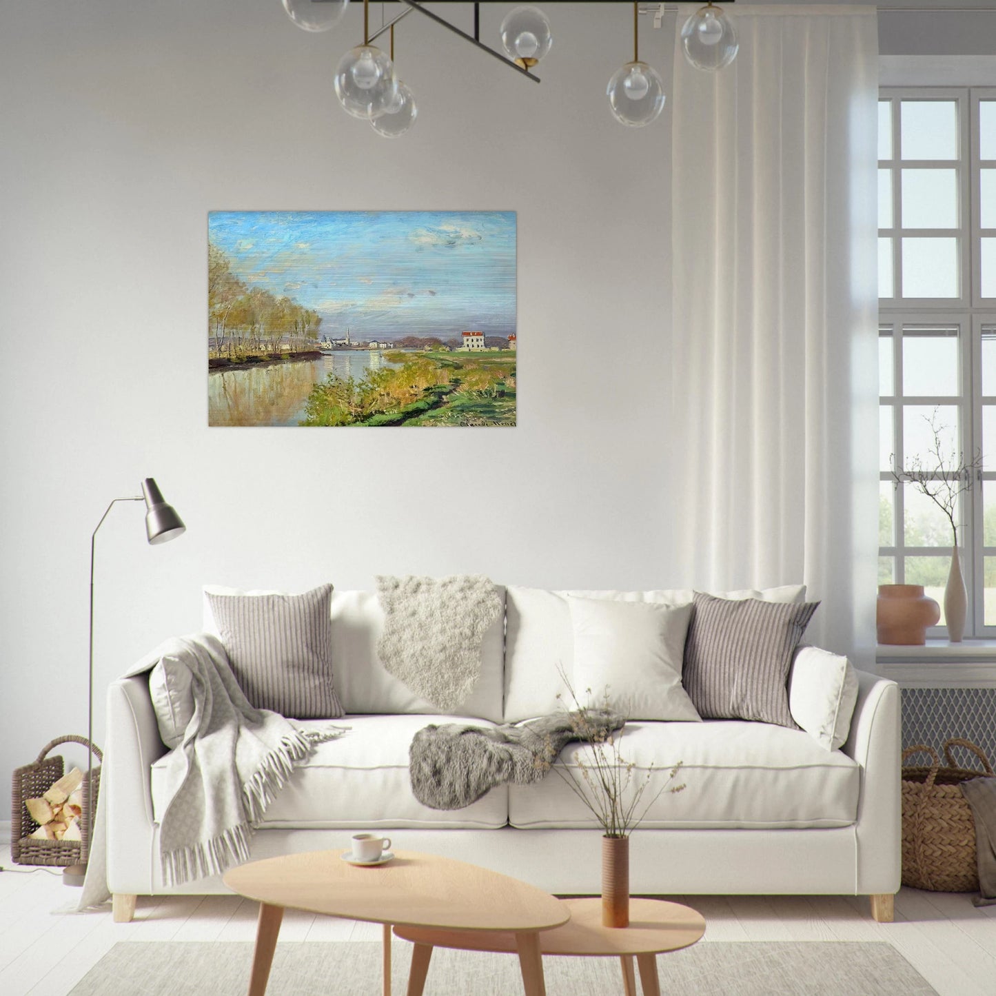 Argenteuil, The Seine - claude monet Brushed Aluminum Print - 70x100 cm / 28x40 inches | claude monet Aluminum Print | claude monet Prints