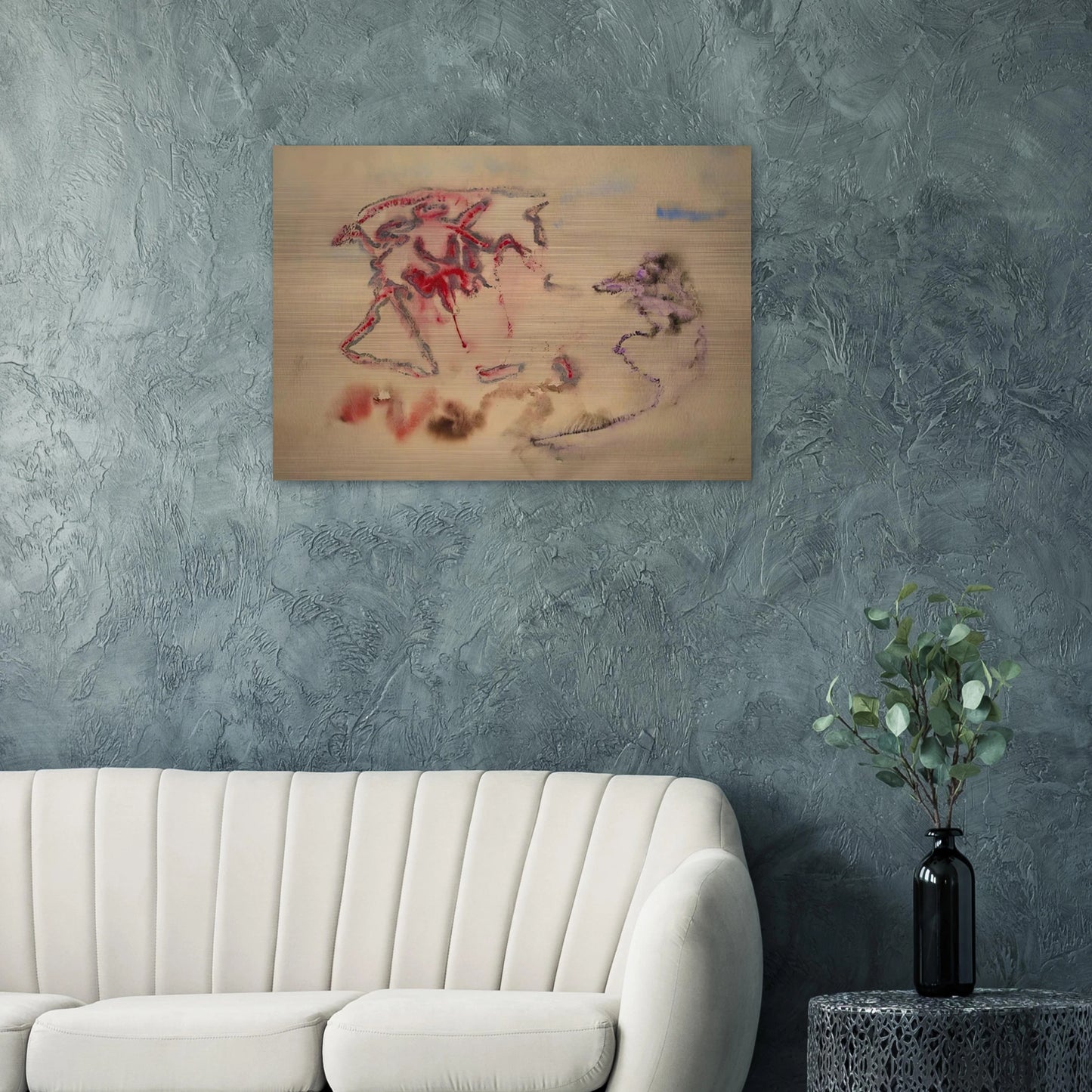 UNTITLED 1958 - Henri Michaux Brushed Aluminum Print - 70x100 cm / 28x40 inches | Henri Michaux Aluminum Print | Henri Michaux Prints
