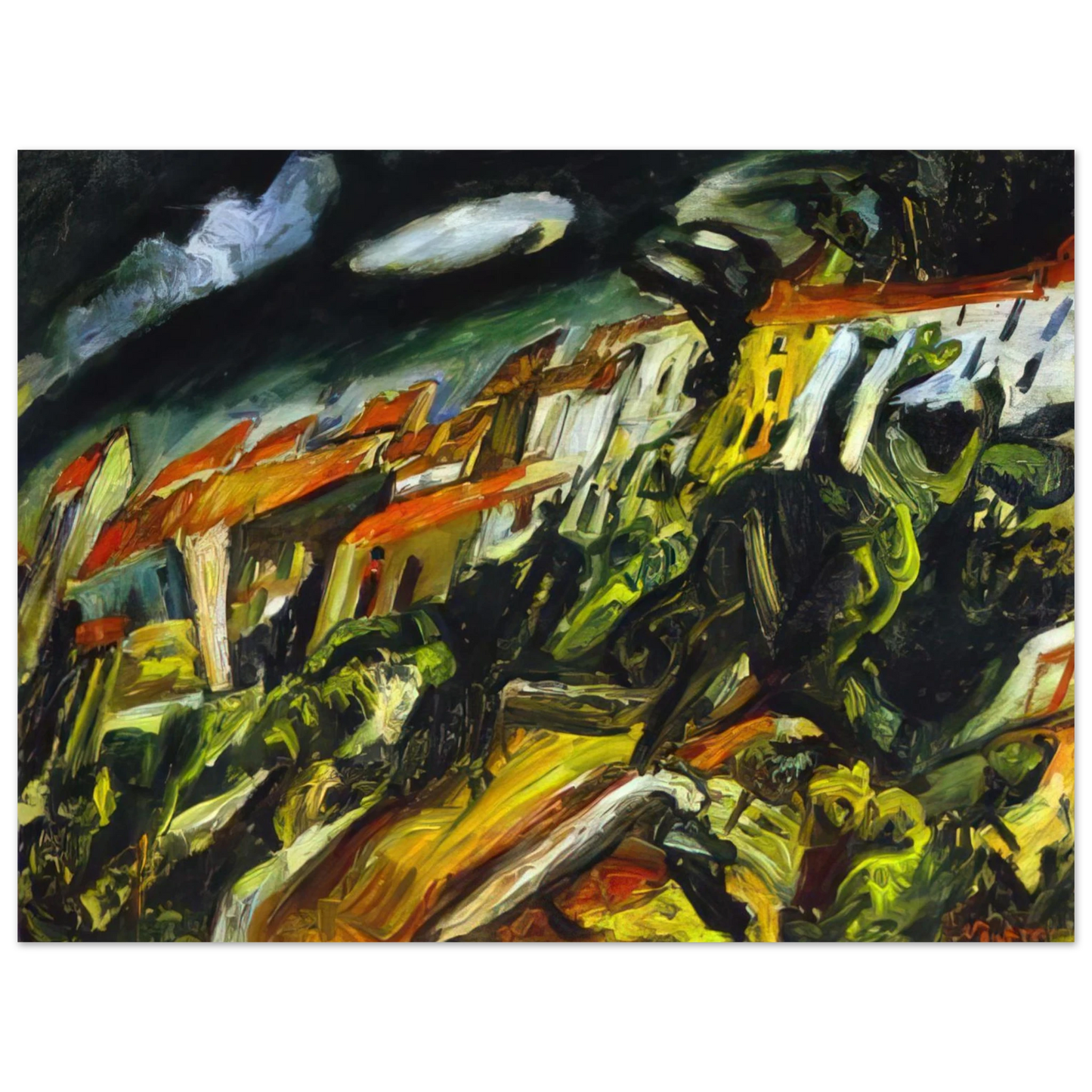 Chaim Soutine - VIEW OF CERET  75x100 cm / 30x40inches Fine Art Poster