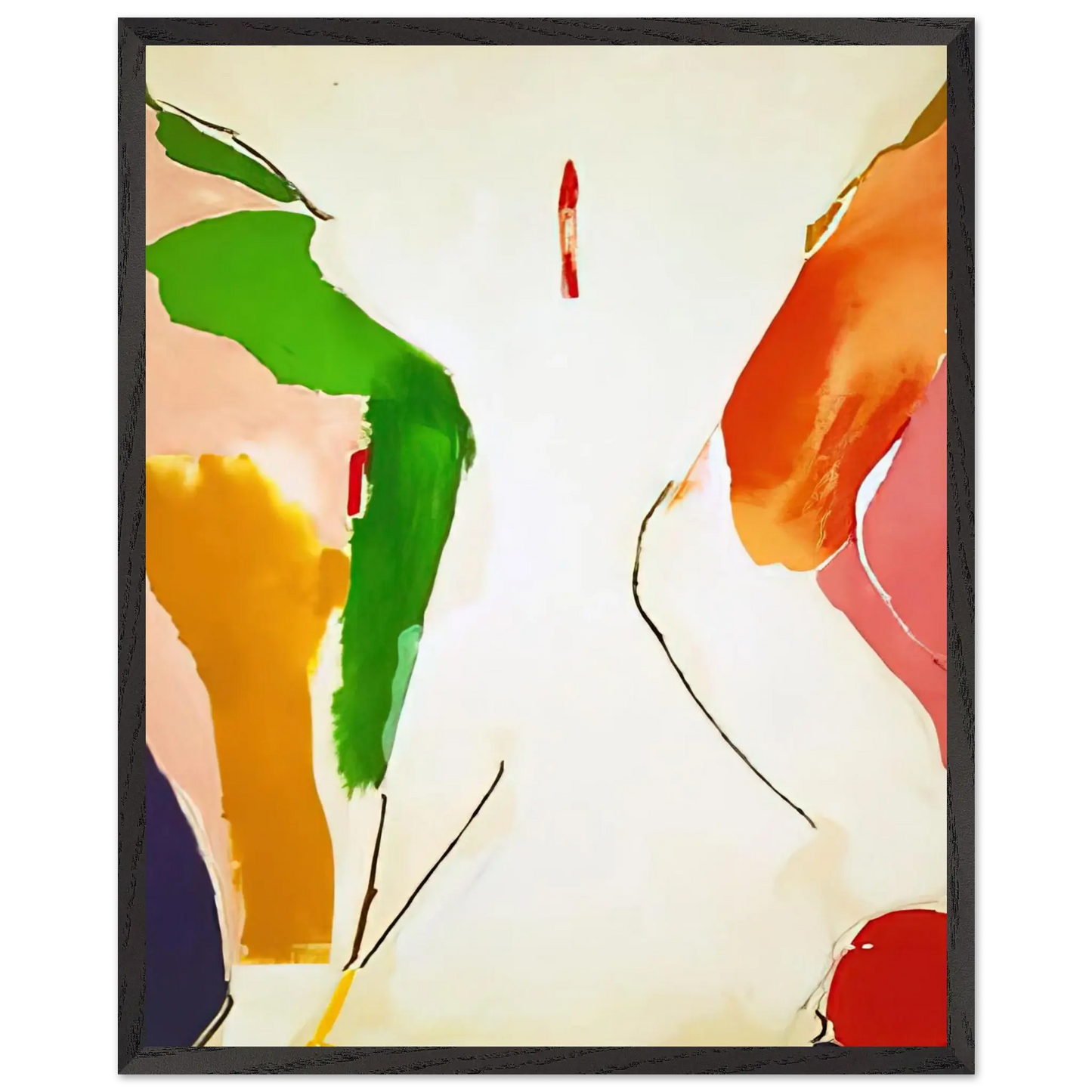 Helen Frankenthaler - Living Edge - 1973 Wall art - 20x25 cm / 8x10 Inches - Premium Wooden Framed Poster With Fine Art Paper - White frame
