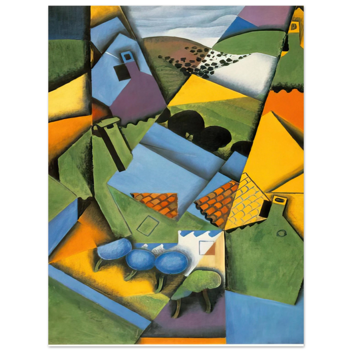 Juan Gris - LANDSCAPE WITH HOUSE AT CERET 1913  75x100 cm / 30x40inches Fine Art Poster