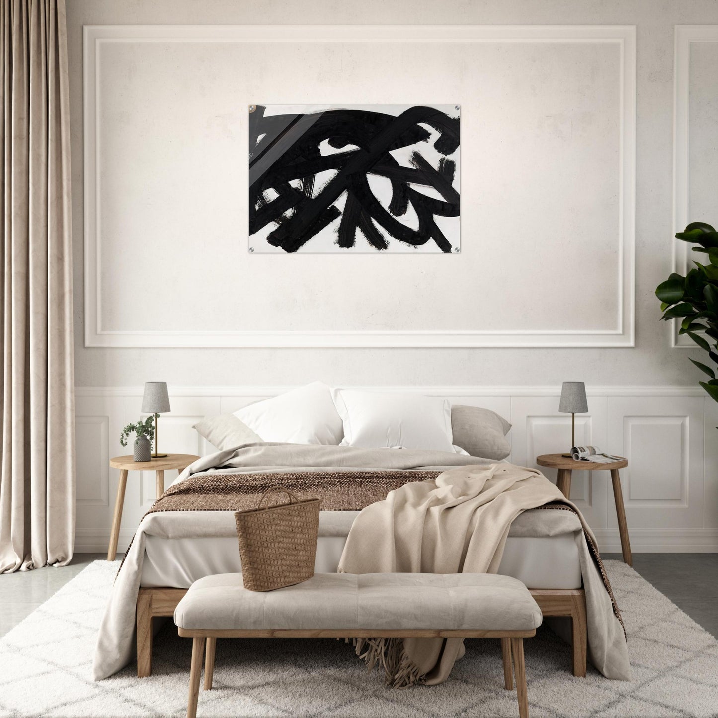 Brou de noix sur papier 48 x 62,5 cm, 1946 - 1946 - Pierre Soulages Acrylic Print - 70x100 cm / 28x40″ inches | Pierre Soulages Wall Art | Pierre Soulages Prints
