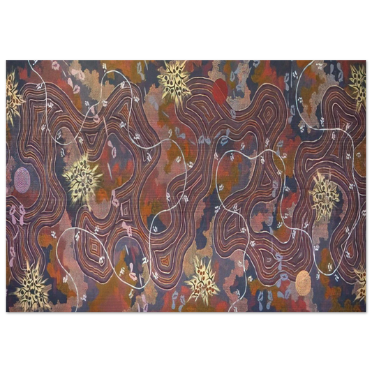 Possum Dreaming - 1994 - Clifford Possum Tjapaltjarri Brushed Aluminum Print - 70x100 cm / 28x40 inches | Clifford Possum Tjapaltjarri Aluminum Print | Clifford Possum Tjapaltjarri Prints
