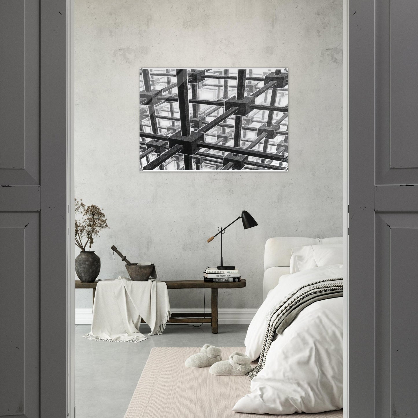 CUBIC SPACE DIVISION - MC Escher Acrylic Print - 70x100 cm / 28x40″ inches | MC Escher Wall Art | MC Escher Prints