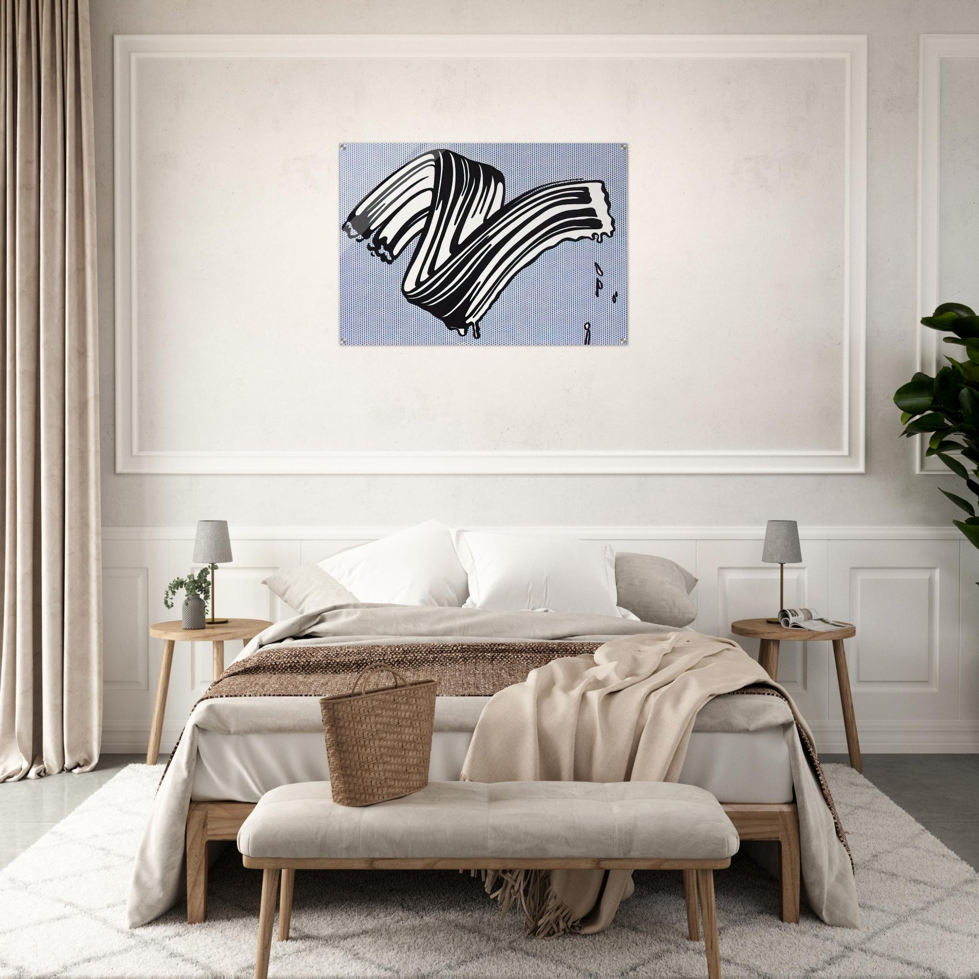 WHITE BRUSHSTROKE I 1965 - Roy Lichtenstein Acrylic Print - 70x100 cm / 28x40″ inches