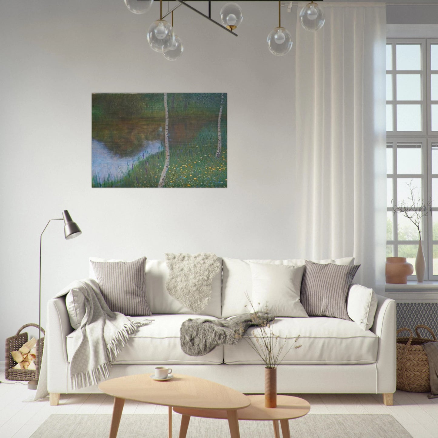 LAKESIDE WITH BIRCH TREES 1901 - Gustav Klimt Brushed Aluminum Print - 70x100 cm / 28x40 inches | Gustav Klimt Aluminum Print | Gustav Klimt Prints