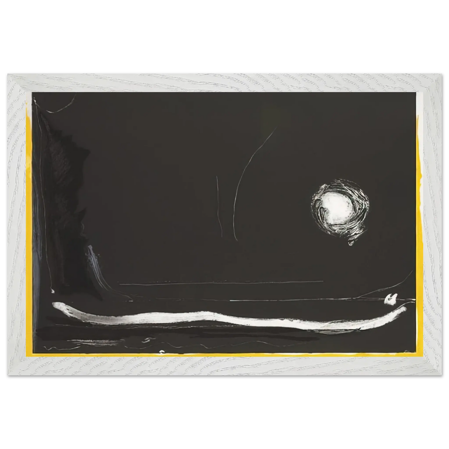 Helen Frankenthaler - Yellow Jack - 1985 Wall art - 45x60 cm / 18x24 Inches - Premium Wooden Framed Poster With Fine Art Paper - White frame