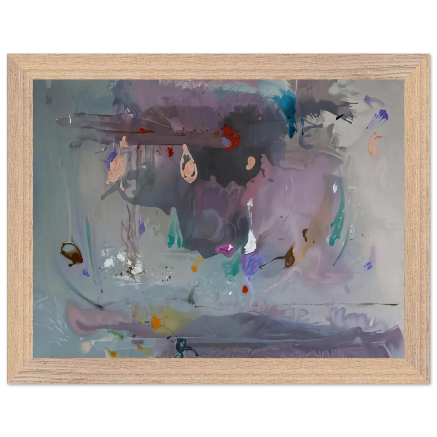 Helen Frankenthaler - Grey Fireworks - 2000 Wall art - 60x80 cm / 24x32 Inches - Fine Art Poster - -