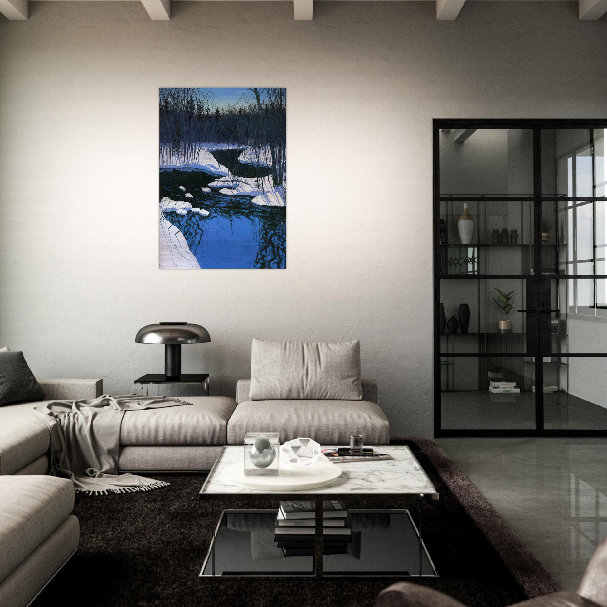 Unyarded deer - Contemporary Realism - Neil Welliver Brushed Aluminum Print - 70x100 cm / 28x40 inches | Neil Welliver Aluminum Print | Neil Welliver Prints