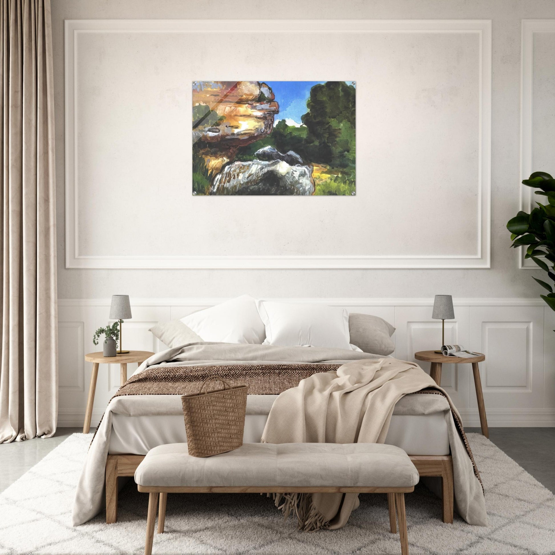 Rocks - Paul Cézanne Acrylic Print - 70x100 cm / 28x40″ inches | Paul Cézanne Wall Art | Paul Cézanne Prints