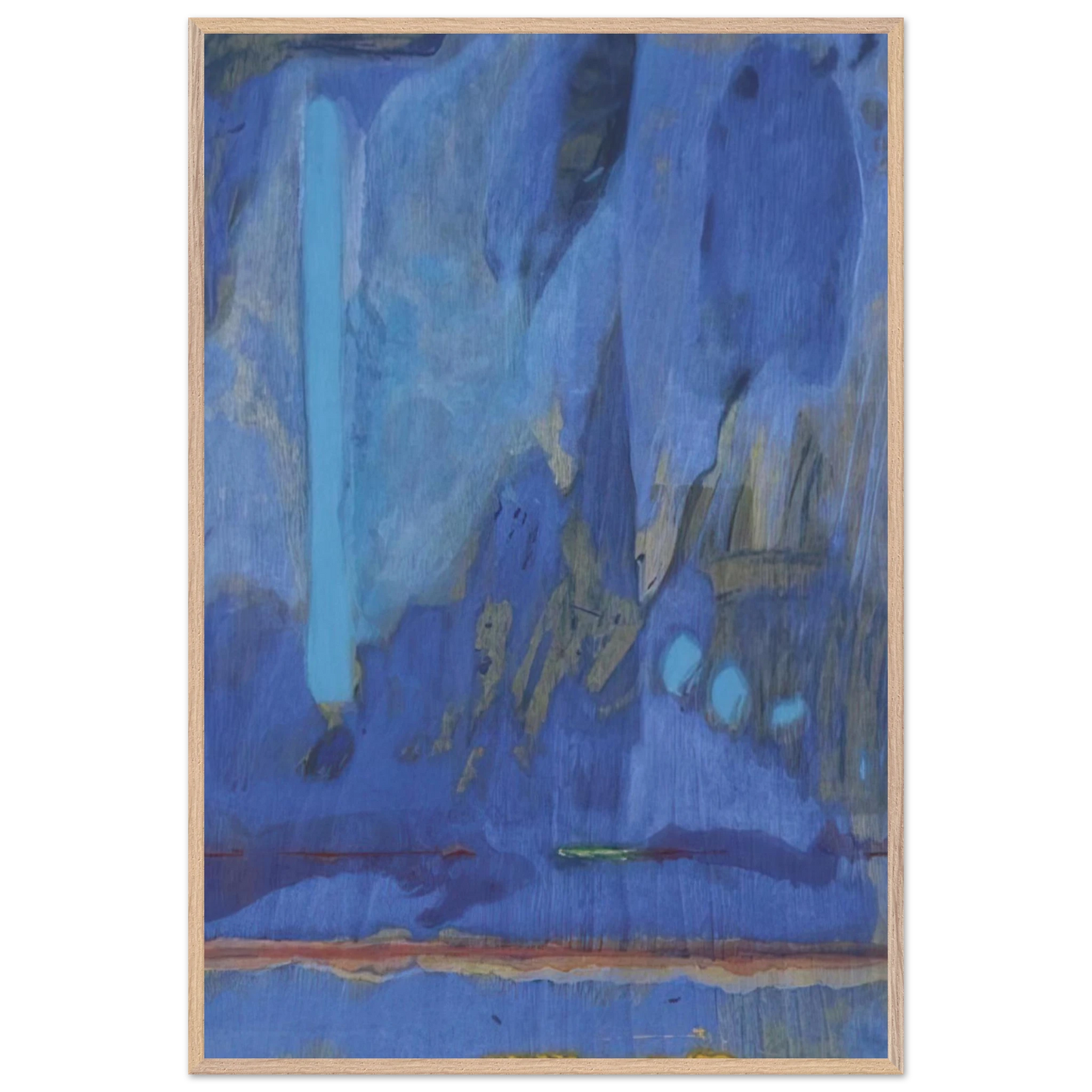 Helen Frankenthaler - Tales of Genji III - 1998 Wall art - 40x40 cm / 16x16 inches - Premium Wooden Framed Poster With Fine Art Paper-canvas - Wood frame
