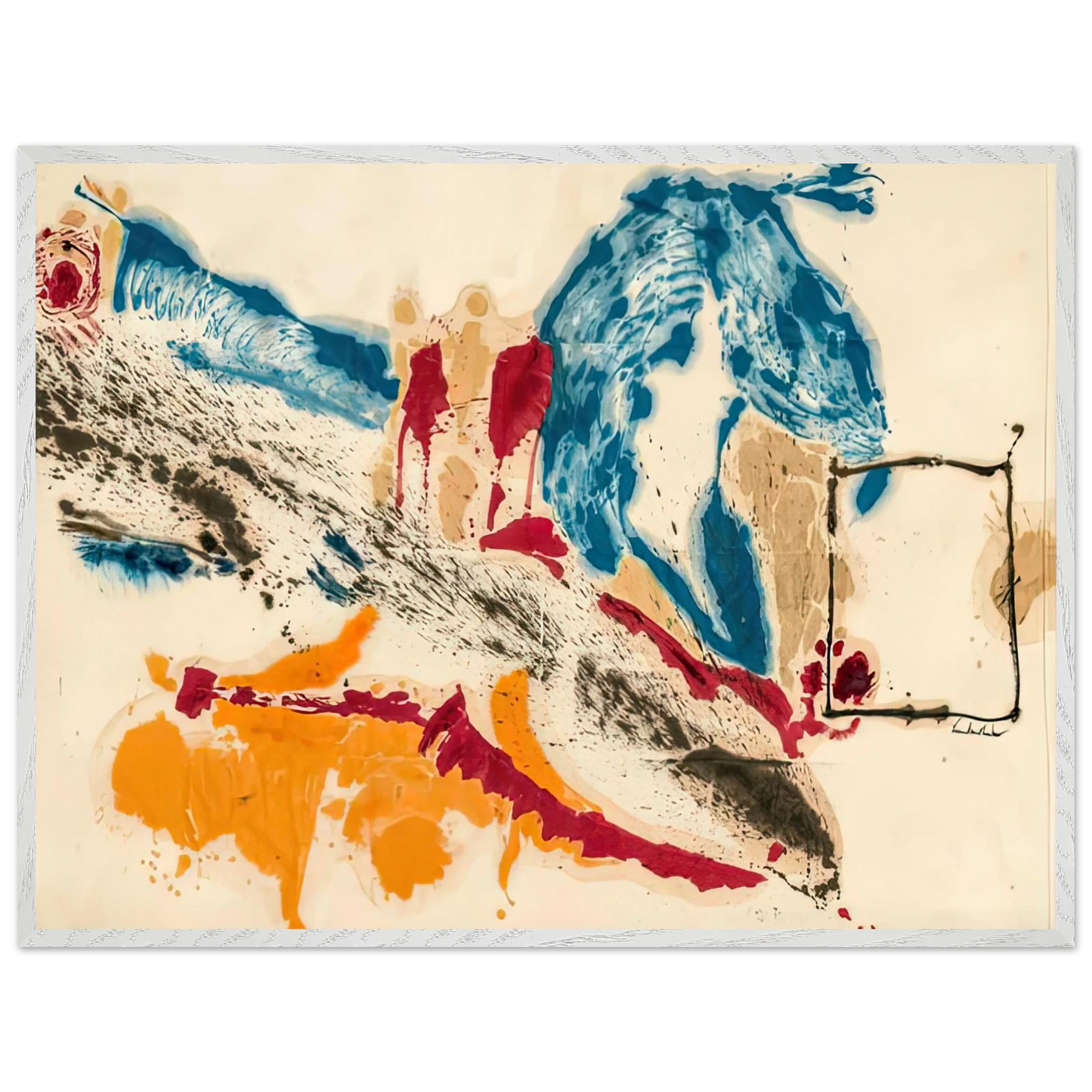 Helen Frankenthaler - Alassio, 1960- Wall Art - 21x29.7 cm / 8x12" - Premium Wooden Framed Poster With Fine Art Paper-canvas - Wood frame