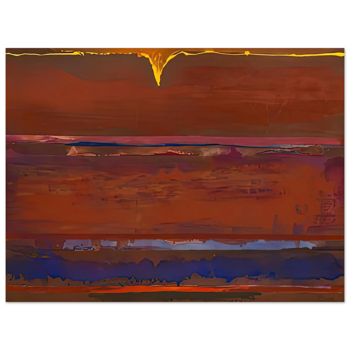 Helen Frankenthaler - Desert Pulse, 1991- Wall Art - 21x29.7 cm / 8x12" - Premium Wooden Framed Poster With Fine Art Paper-canvas - Black frame
