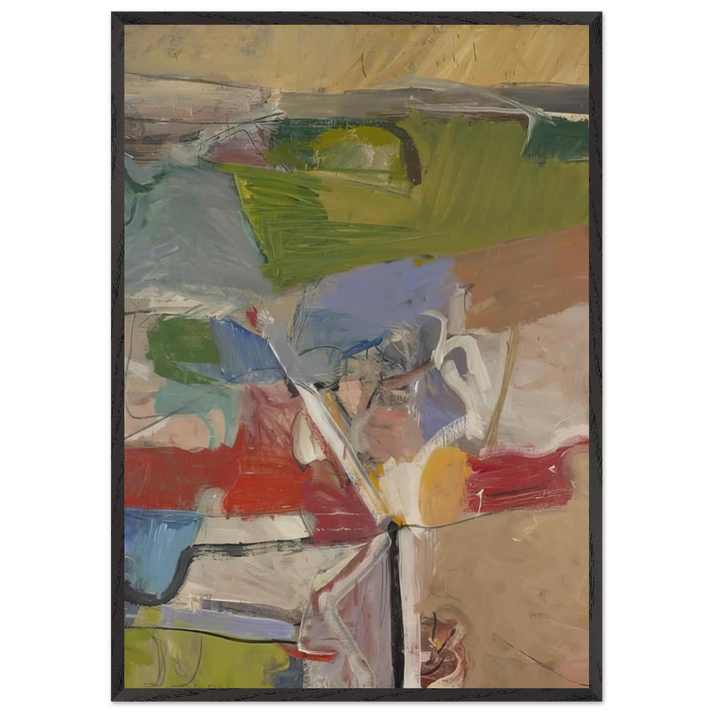 Berkeley 23 - Richard Diebenkorn 70x100 cm / 28x40 inches Framed Art Print – Black Wooden Frame
