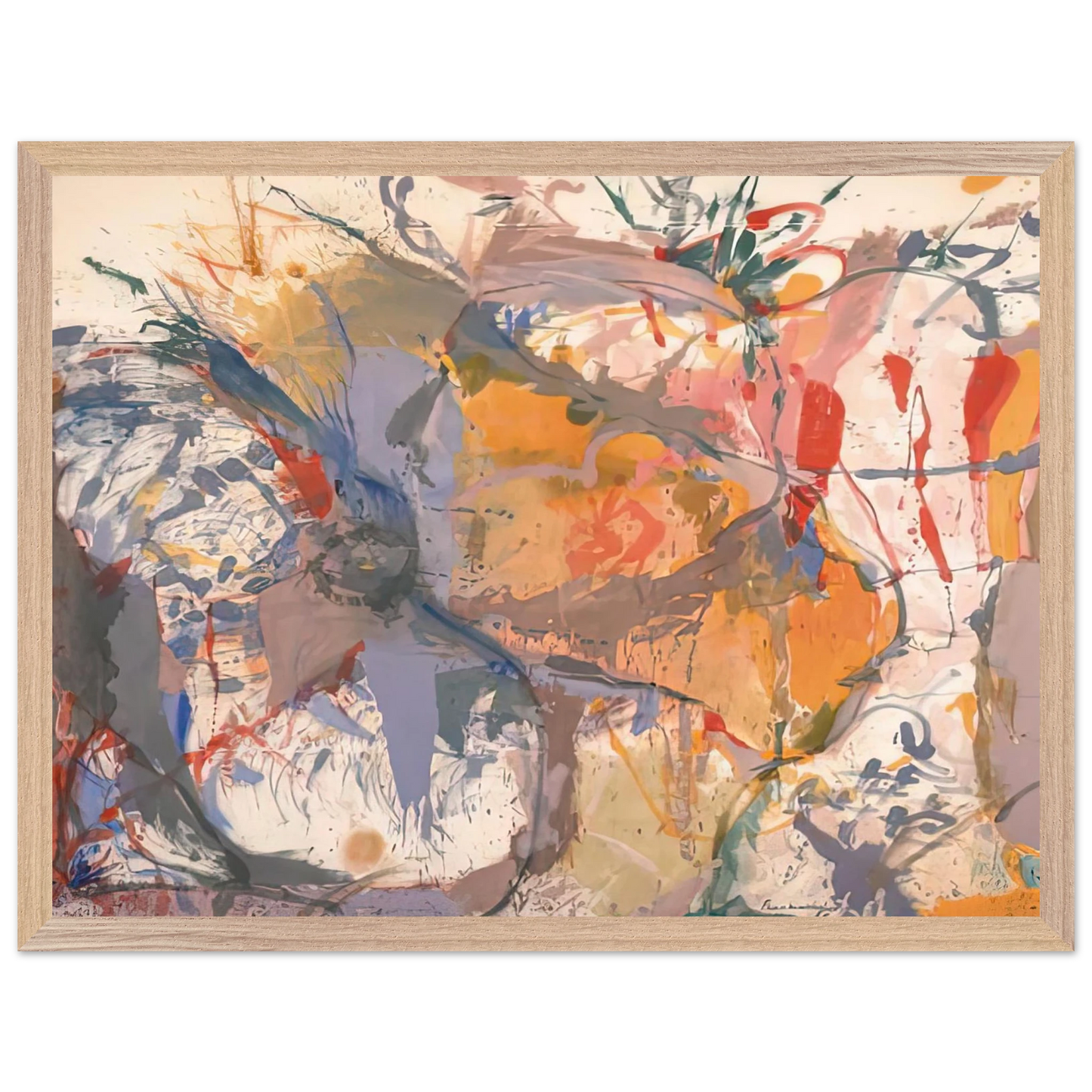 Helen Frankenthaler - Before the Caves, 1958- Wall Art - 60x80 cm / 24x32 inches - Fine Art Poster-canvas - -
