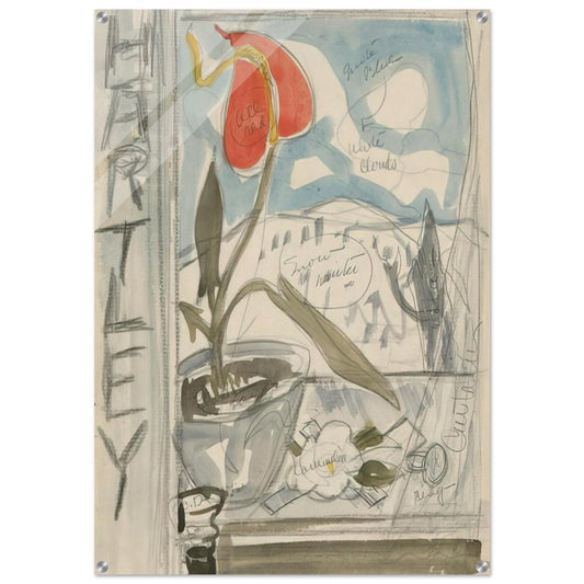 Study for Poster Portrait Marsden Hartley - 1924 - Charles Demuth Acrylic Print - 70x100 cm / 28x40″ inches | Charles Demuth Wall Art | Charles Demuth Prints