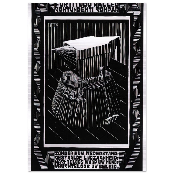 EMBLEMATA ANVIL - MC Escher Brushed Aluminum Print - 70x100 cm / 28x40 inches | MC Escher Aluminum Print | MC Escher Prints