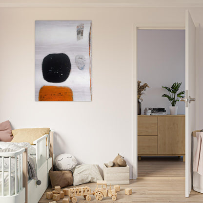 Orange, Black and White - 1960 - William Scott Brushed Aluminum Print - 70x100 cm / 28x40 inches | William Scott Aluminum Print | William Scott Prints