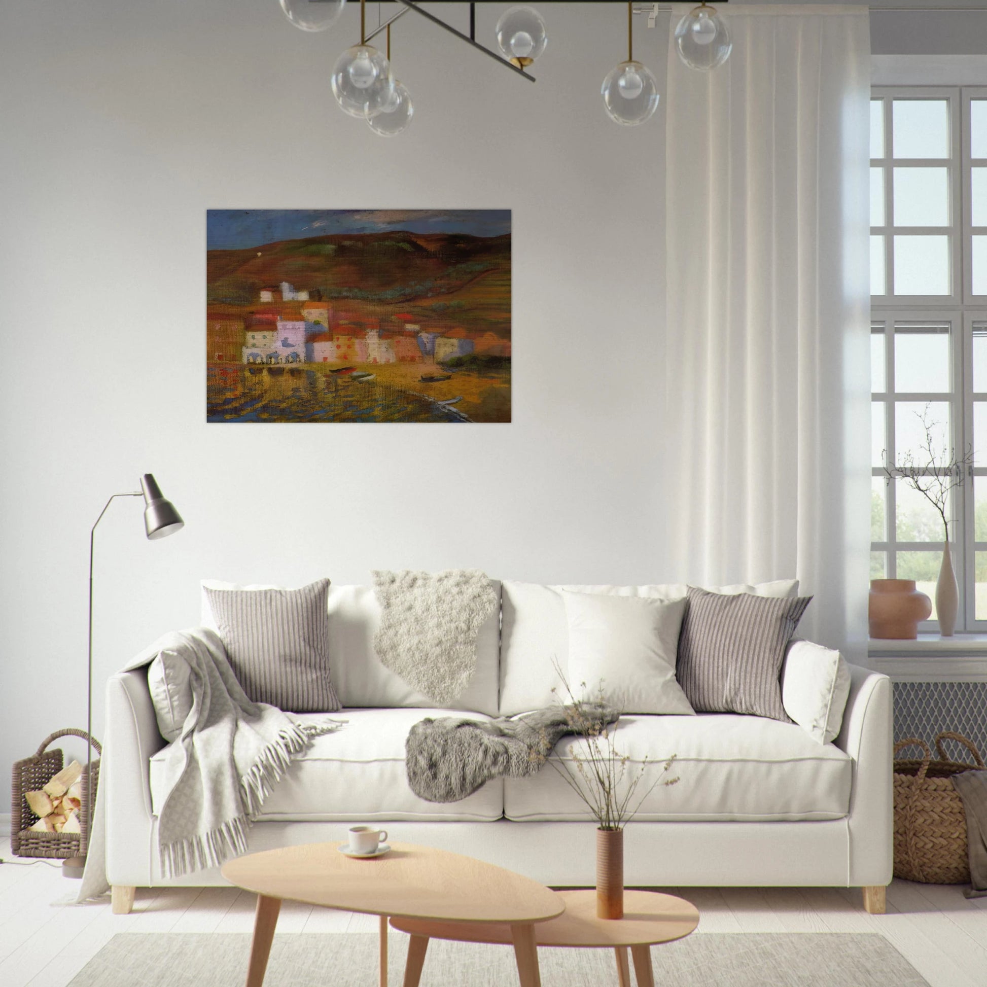 PORTDOGUE AND MOUNT PANI FROM AYUNTAMIENTO - Salvador Dali Brushed Aluminum Print - 70x100 cm / 28x40 inches | Salvador Dali Aluminum Print | Salvador Dali Prints