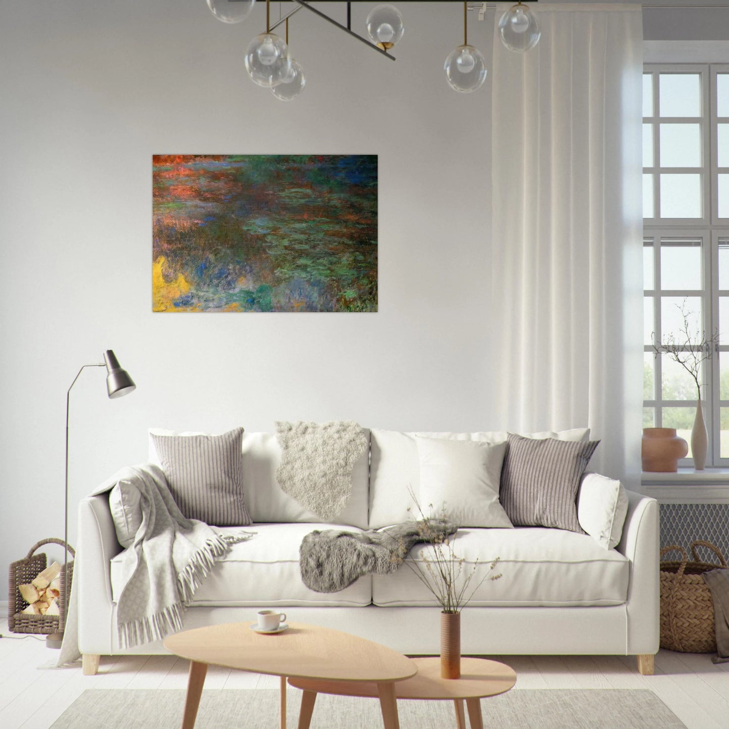 Water Lily Pond, Evening right panel - claude monet Brushed Aluminum Print - 70x100 cm / 28x40 inches | claude monet Aluminum Print | claude monet Prints