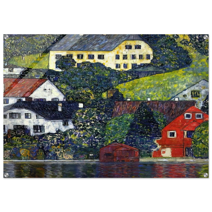 HOUSES AT UNTERACH ON THE ATTERSEE - Gustav Klimt Acrylic Print - 70x100 cm / 28x40″ inches