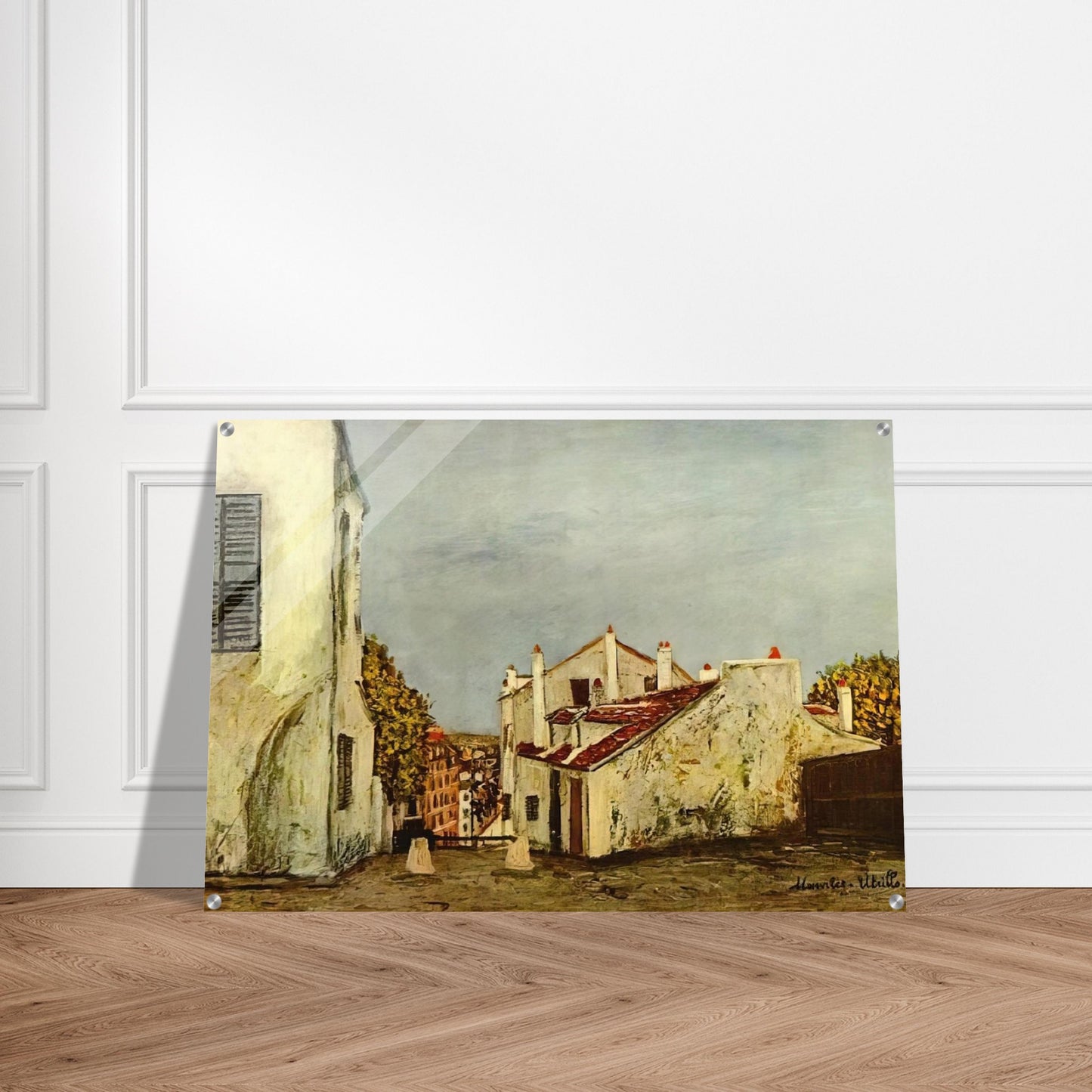 HOUSES IN MONTMARTRE - Maurice Utrillo Acrylic Print - 70x100 cm / 28x40″ inches
