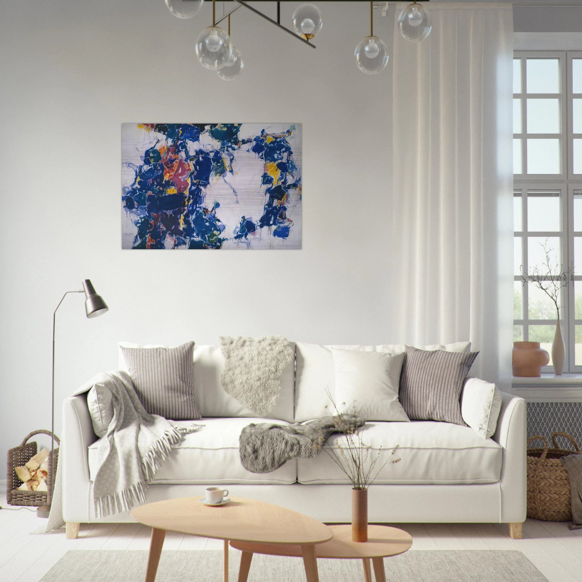 Around the Blues - Sam Francis Brushed Aluminum Print - 70x100 cm / 28x40 inches | Sam Francis Aluminum Print | Sam Francis Prints