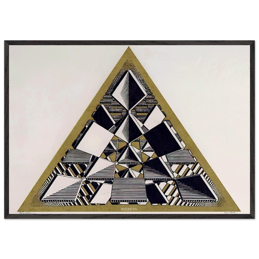 THREE INTERSECTING PLANES COLOUR - MC Escher 70x100 cm / 28x40 inches Framed Art Print – Black Wooden Frame | Maurits Cornelis Escher Prints