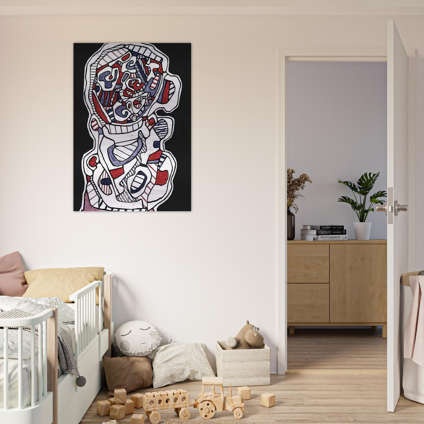 TEA VII - Jean Dubuffet Brushed Aluminum Print - 70x100 cm / 28x40 inches | Jean Dubuffet Aluminum Print | Jean Dubuffet Prints