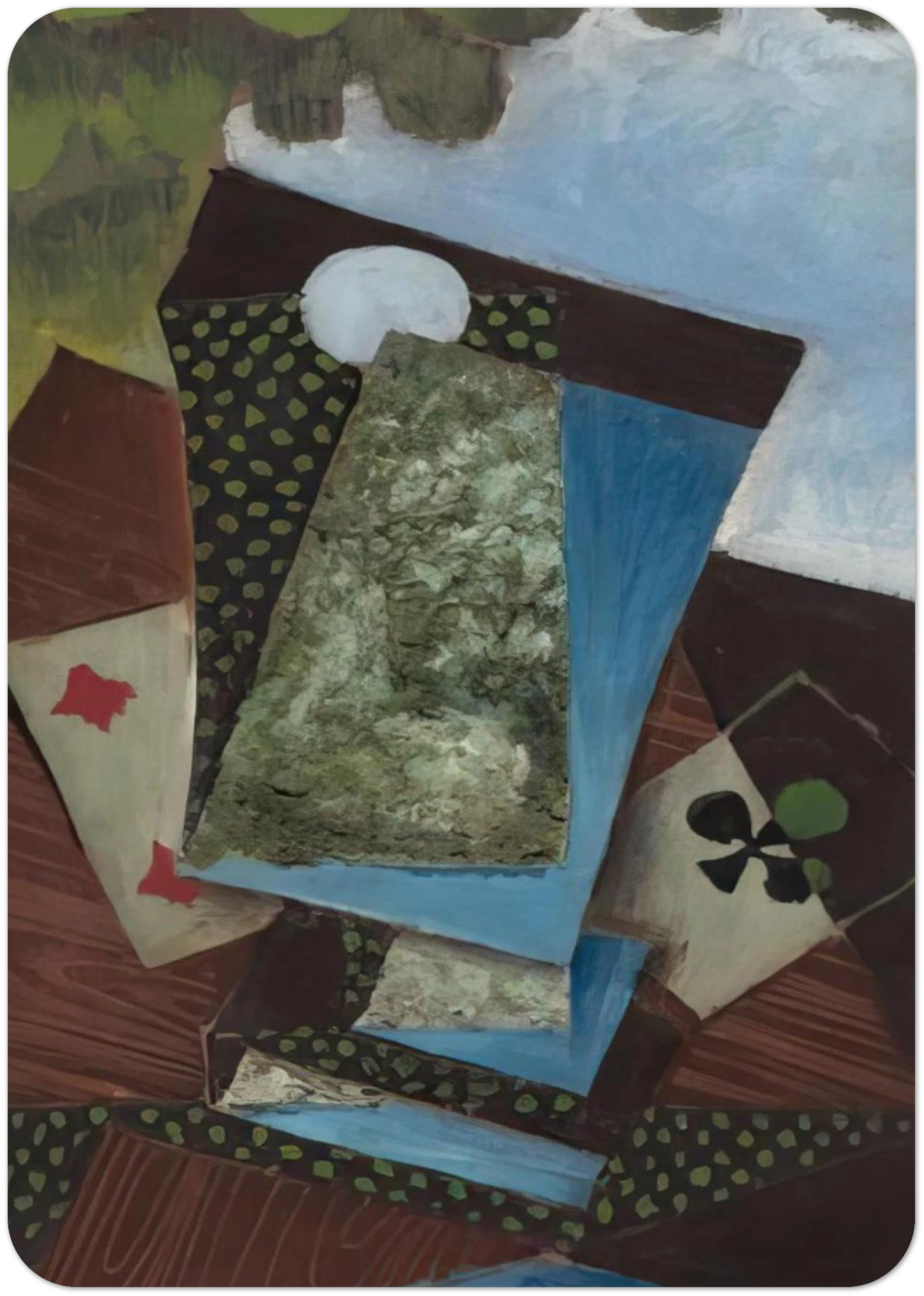 ACE OF CLUBS AND FOUR OF DIAMONDS By Juan Gris Pack of 10 Post Cards | Juan Gris Post Cards | A6 (10.5 x 14.8 cm) - 4.1 x 5.8 inches