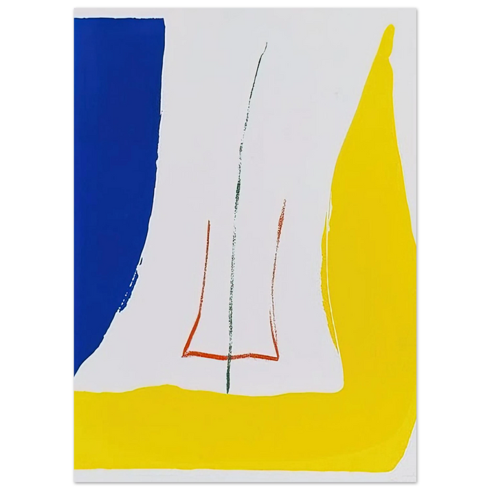 Helen Frankenthaler - Sun Corner - 1968 Wall art - 13x18 cm / 5x7 inches - Premium Wooden Framed Poster With Fine Art Paper-canvas - White frame