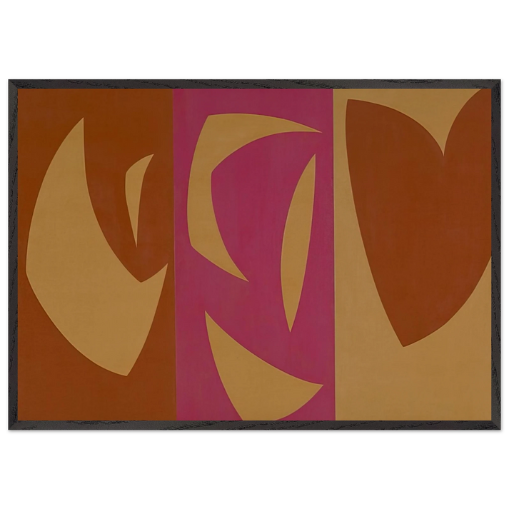 Triptyque ocre-violet-rouge - Fernand Leduc 70x100 cm / 28x40 inches Framed Art Print – Black Wooden Frame