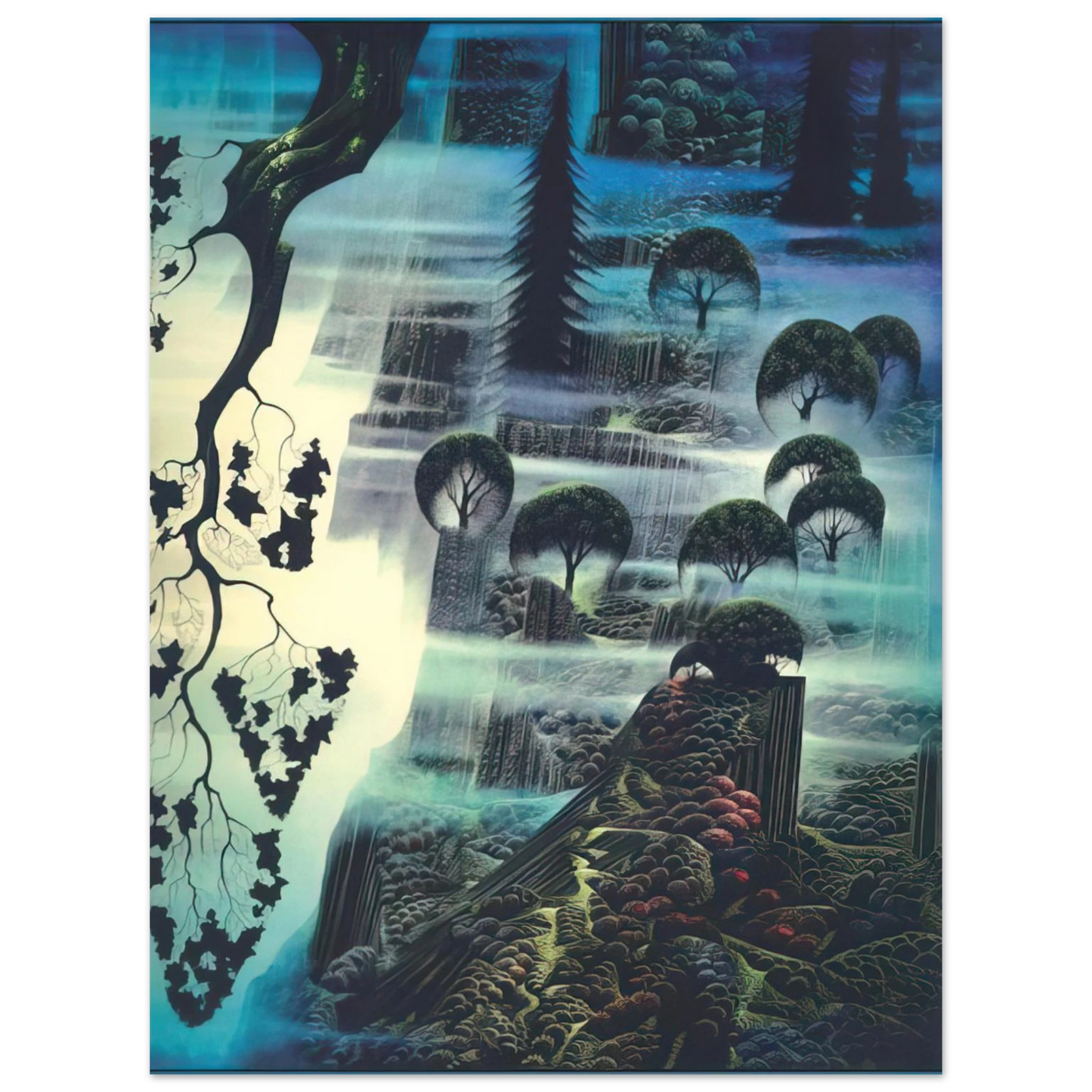Eyvind Earle - Surf Wind and Fog  75x100 cm / 30x40inches Fine Art Poster