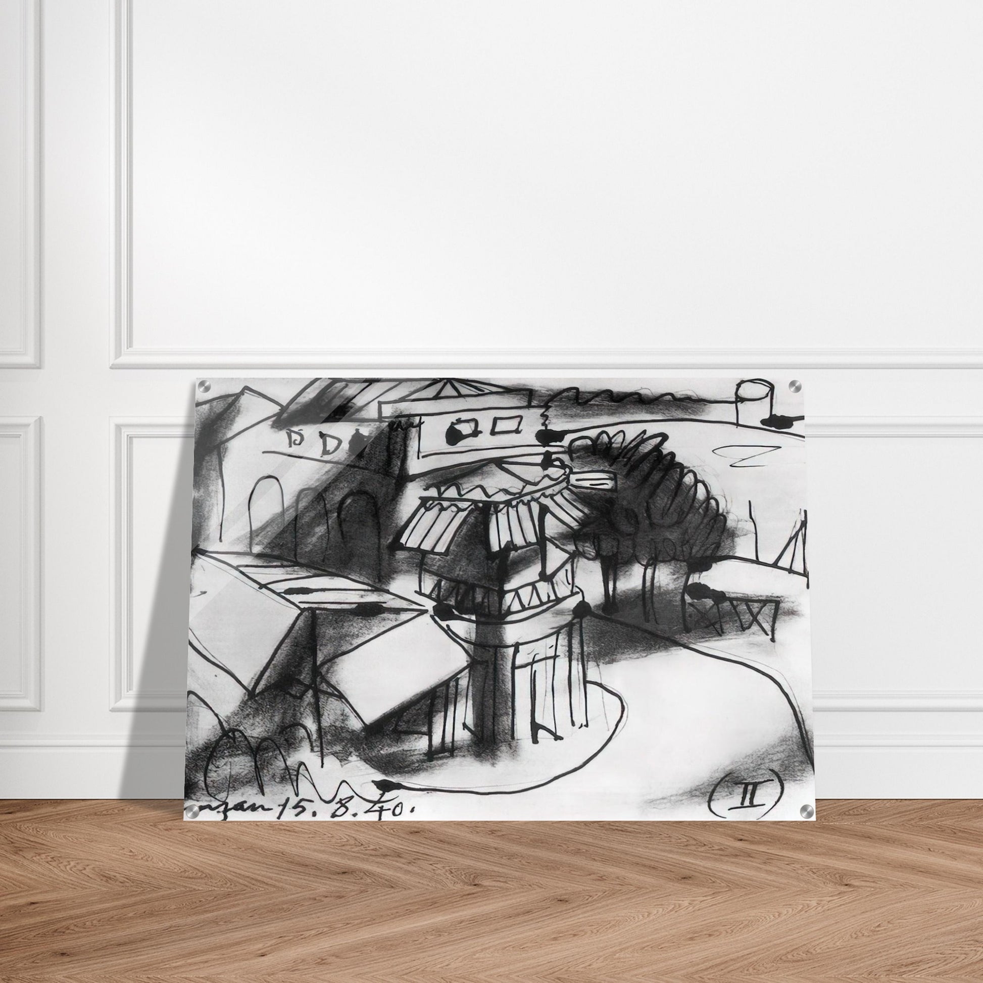 Café in Royan - 1940 - Pablo Picasso Acrylic Print - 70x100 cm / 28x40″ inches | Pablo Picasso Wall Art | Pablo Picasso Prints