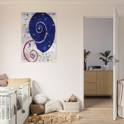 Ammonite  SFM 82-063  - Sam Francis Brushed Aluminum Print - 70x100 cm / 28x40 inches | Sam Francis Aluminum Print | Sam Francis Prints