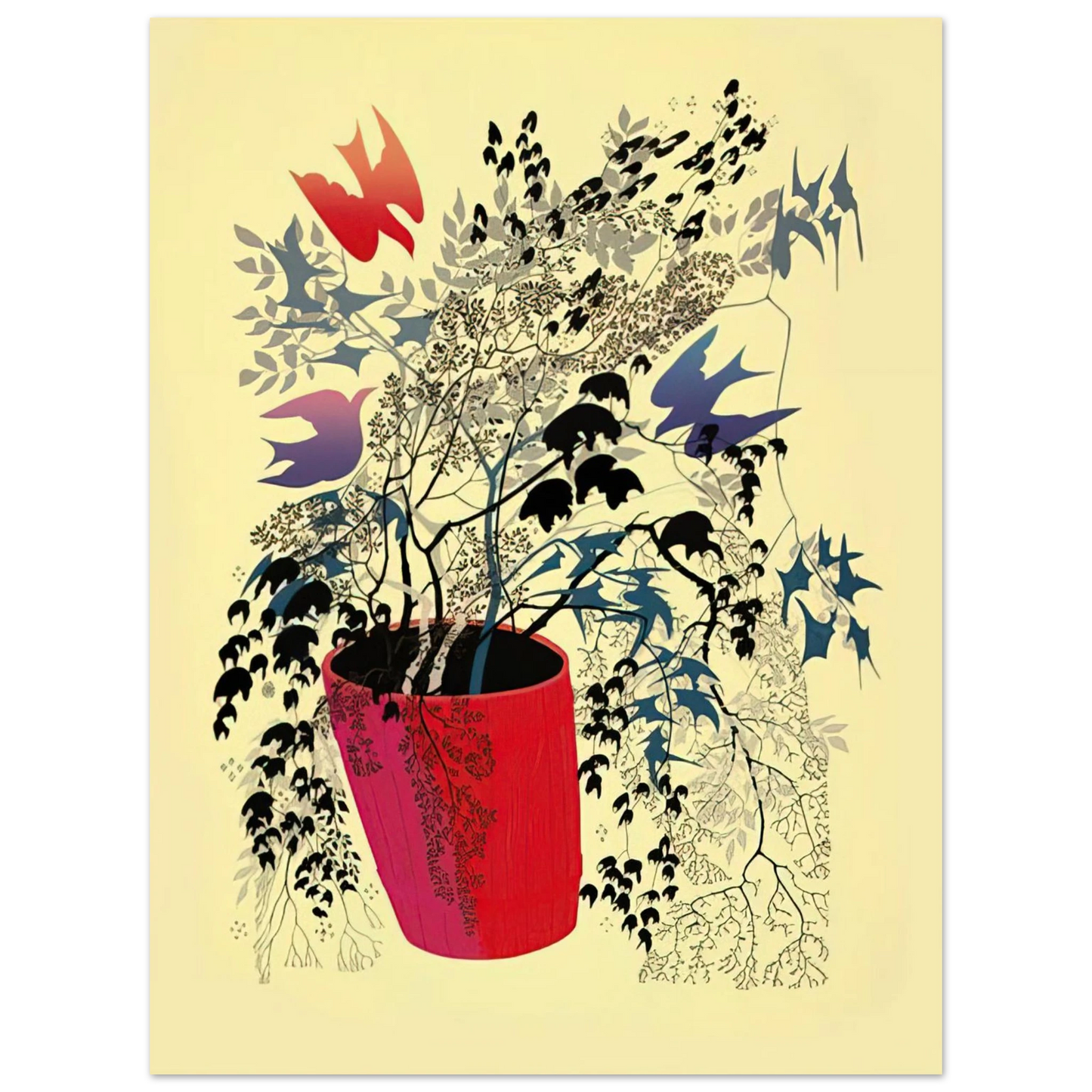 Eyvind Earle - Red Barrell  75x100 cm / 30x40inches Fine Art Poster