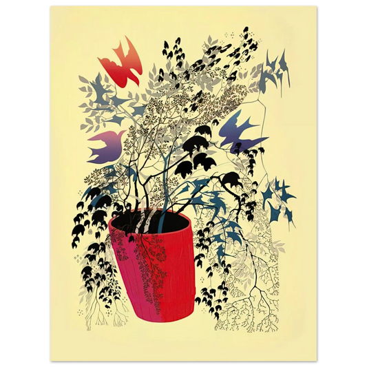 Eyvind Earle - Red Barrell  75x100 cm / 30x40inches Fine Art Poster